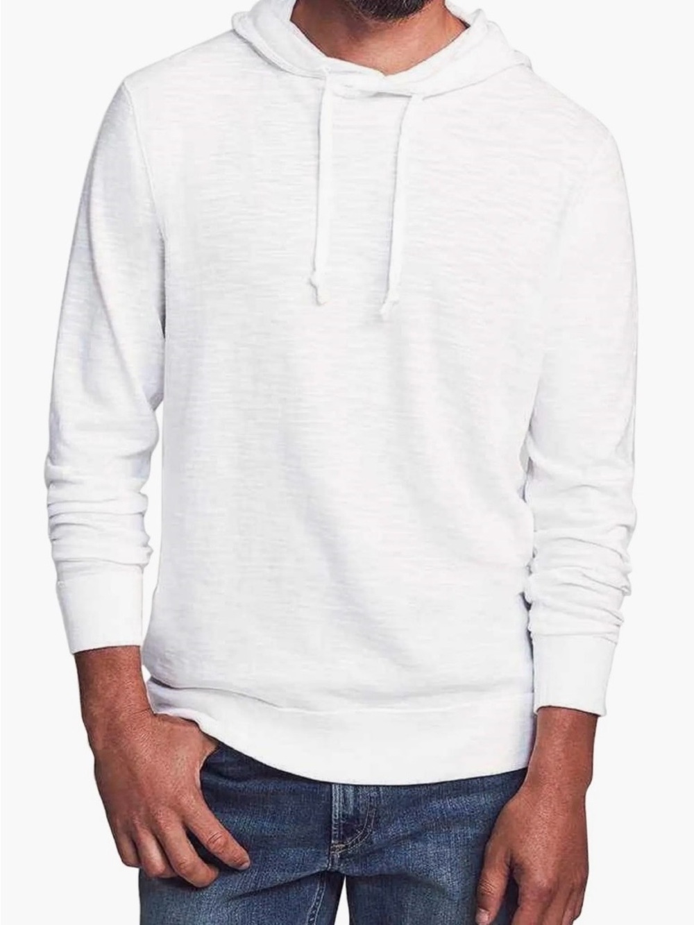 Faherty Sunwashed Slub Hoodie Mens XXL White Sweatshirt Organic Cotton